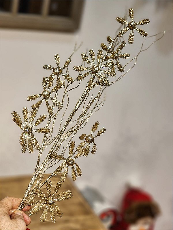 GALHO DECORATIVO CHAMPANHE 87CM