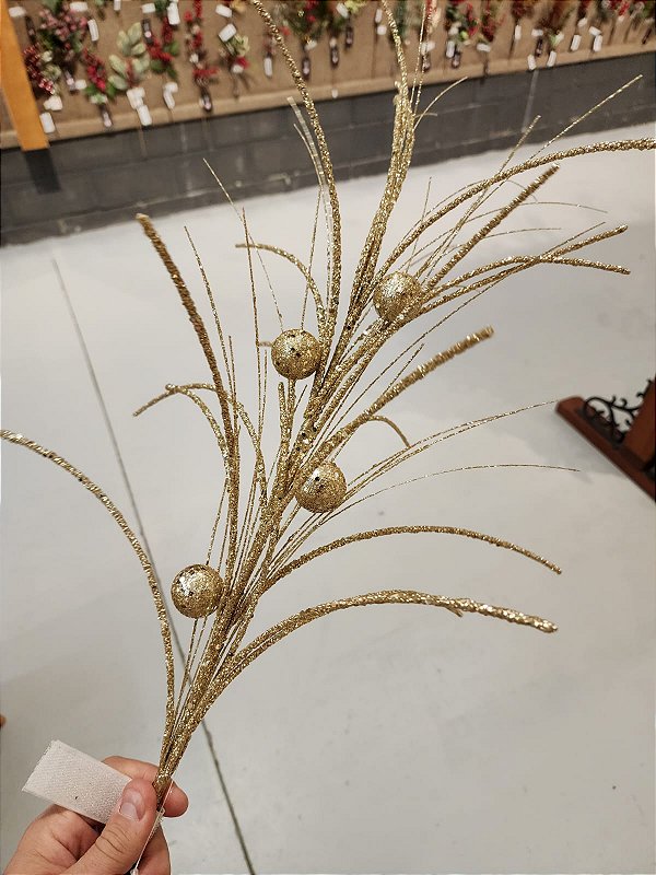 GALHO DECORATIVO CHAMPANHE 73CM