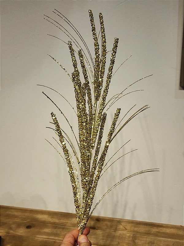 GALHO DECORATIVO DOURADO 89CM
