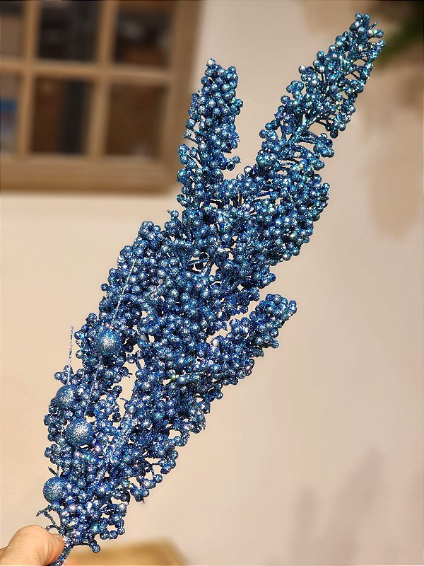 GALHO DECORATIVO AZUL 79CM