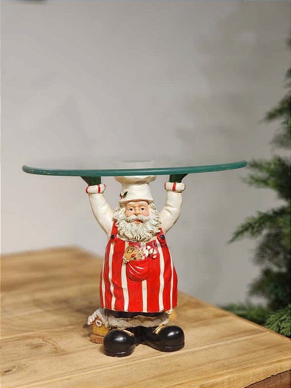 PAPAI NOEL COM SUPORTE PARA BOLOS E DOCES