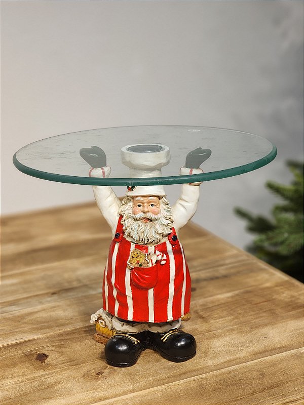 PAPAI NOEL COM SUPORTE PARA BOLOS E DOCES