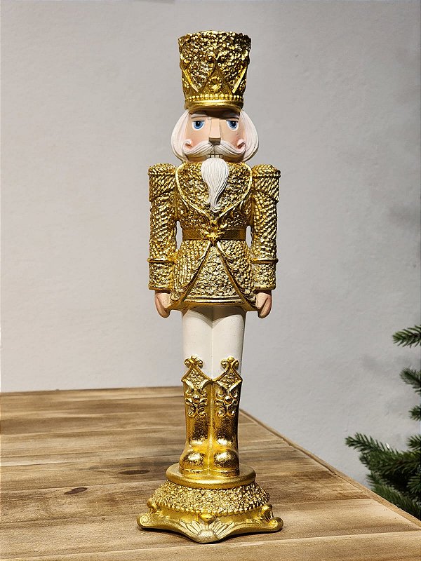 SOLDADO QUEBRA NOZES DOURADO SUPER LUXO 33CM