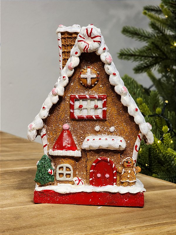 CASA GINGERBREAD EM RESINA 18CM