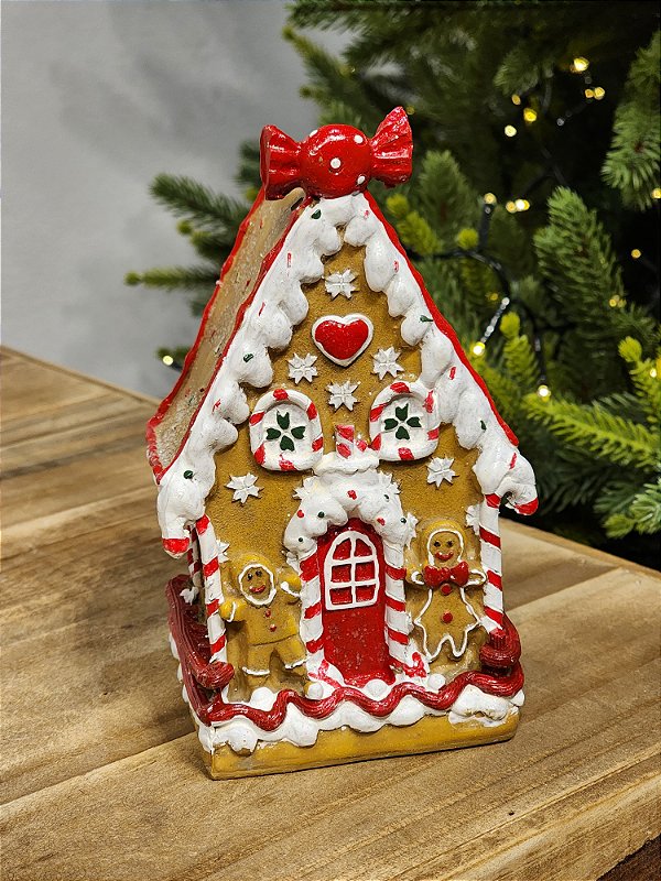 CASA GINGERBREAD EM RESINA 16CM