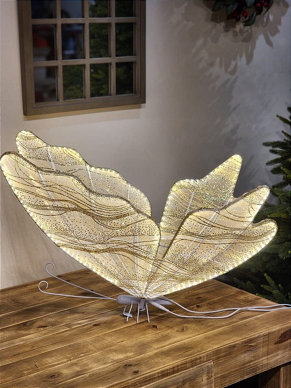 BORBOLETA COM LED WARM 80CM  BIVOLT