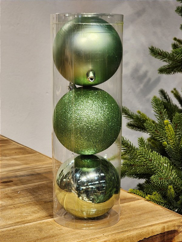 BOLA TRADICIONAL VERDE ALECRIM 10CM KIT COM 3 UNIDADES