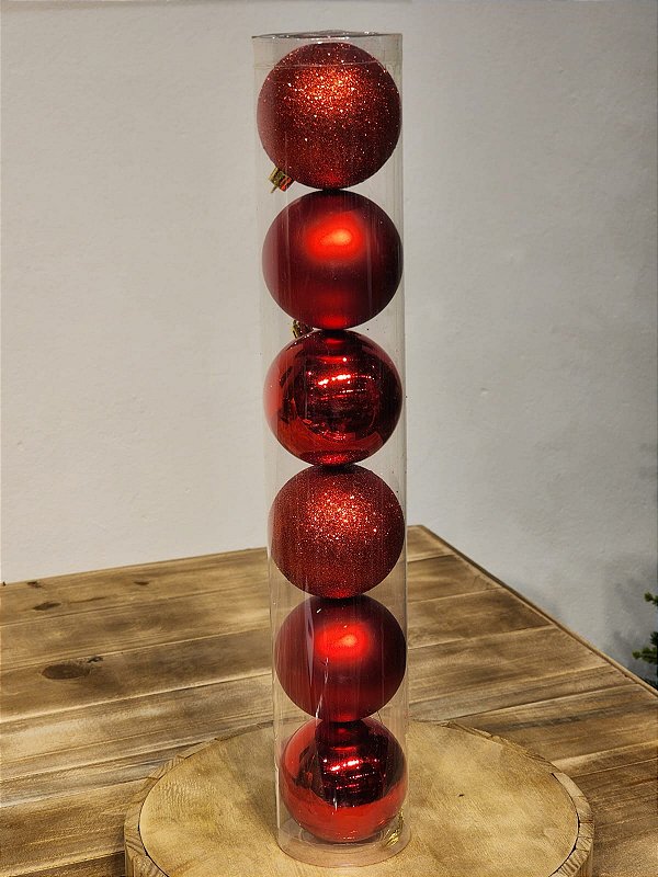 BOLA TRADICIONAL VERMELHO 8CM KIT COM 6 UNIDS - PRÉ VENDA 2025