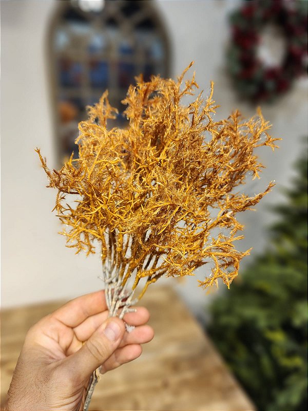 GALHO DECORATIVO RAMALHETE LARANJA 40CM