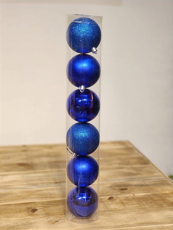 BOLA TRADICIONAL AZUL ROYAL 8CM KIT COM 6 UNIDS