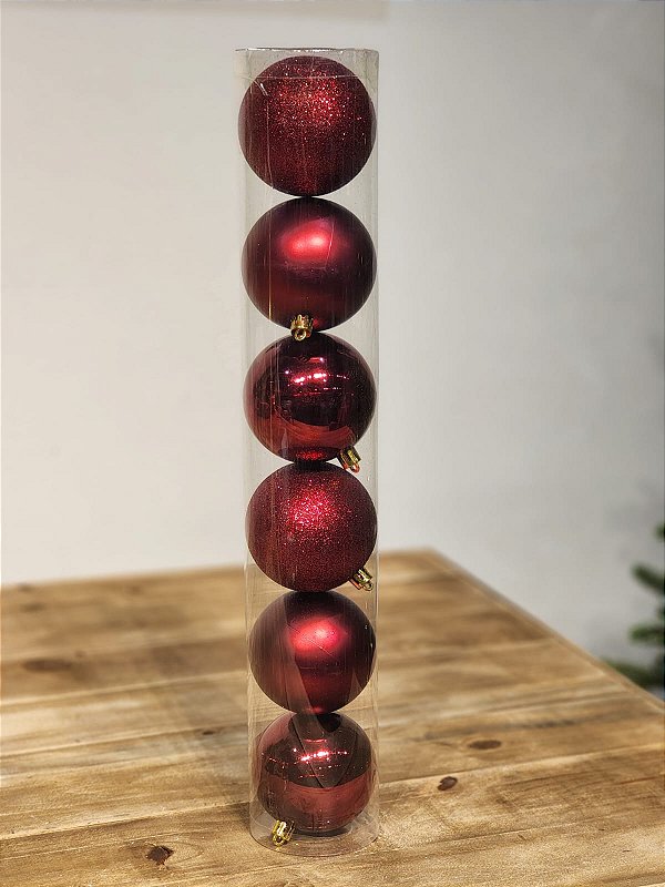 BOLA TRADICIONAL VERMELHO GRENÃ 8CM KIT COM 6 UNIDS - PRÉ VENDA 2025