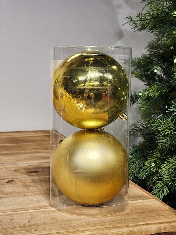 BOLA TRADICIONAL DOURADO 12CM KIT COM 2 UNIDS