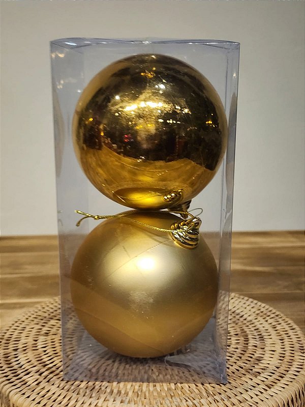 BOLA TRADICIONAL DOURADO 12CM KIT COM 2 UNIDS - PRÉ VENDA 2025