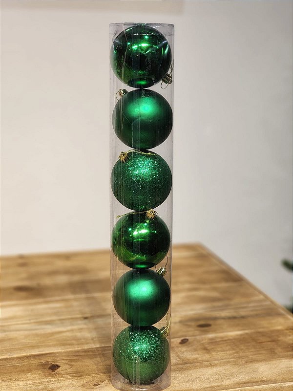 BOLA TRADICIONAL VERDE BANDEIRA 8CM KIT COM 6 UNIDS - PRÉ VENDA 2025