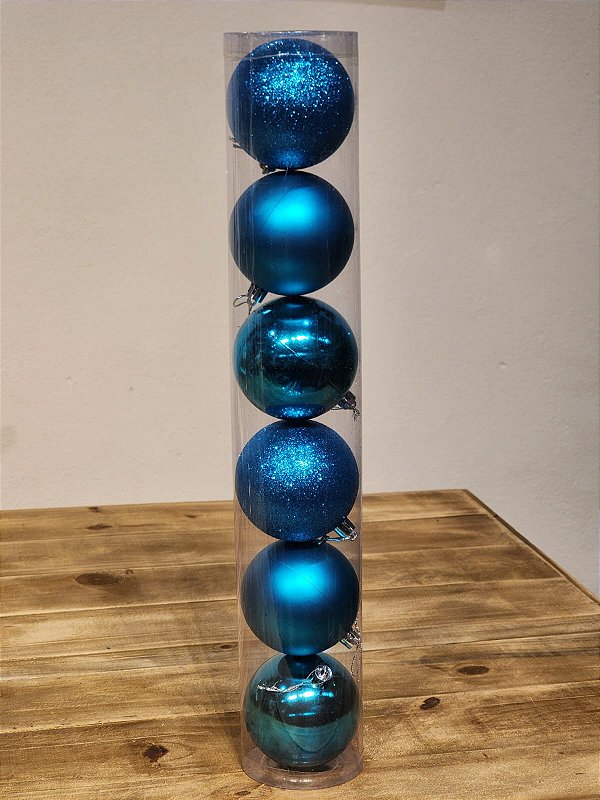 BOLA TRADICIONAL AZUL SAFIRA 8CM KIT COM 6 UNIDS - PRÉ VENDA 2025