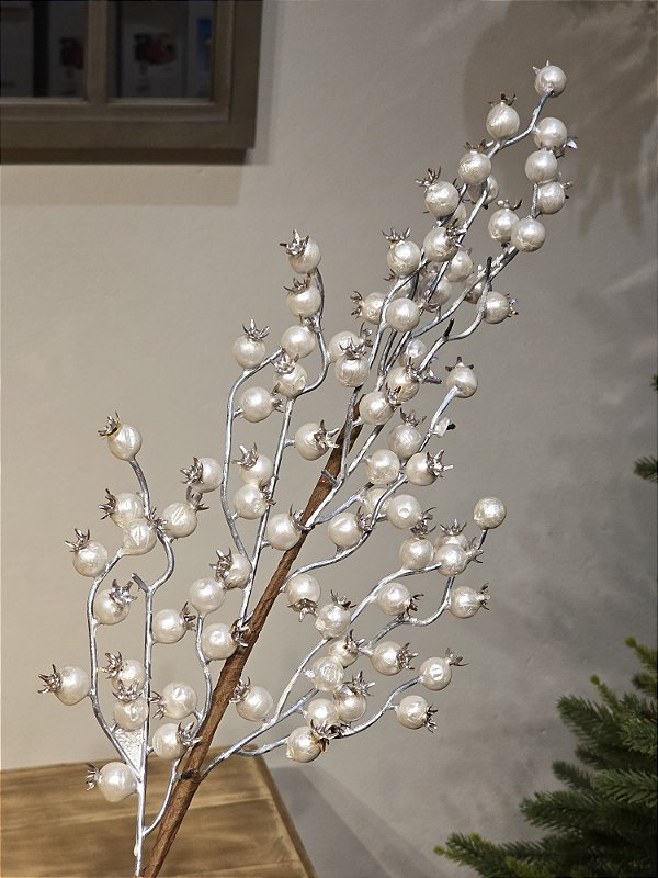 GALHO BERRY BRANCO PEROLA 68CM
