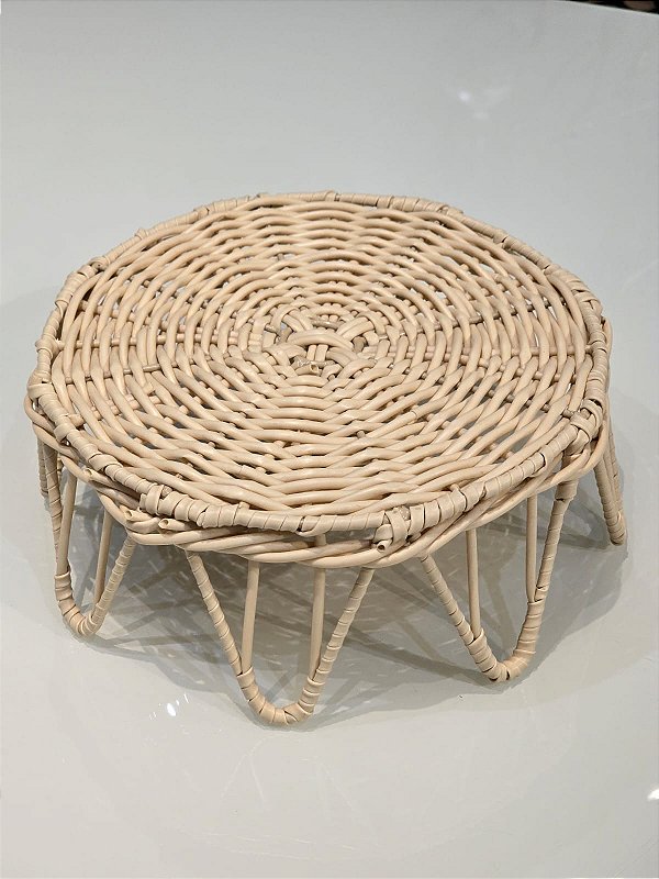 CESTO DECORATIVO REDONDO BEGE 27CM