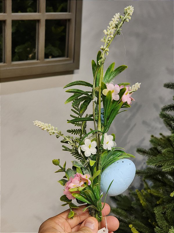 GALHO COM OVINHOS AZUL 40CM