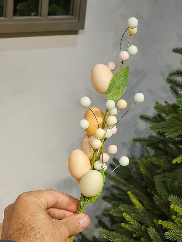 GALHO COM OVINHOS COLORIDO 47CM