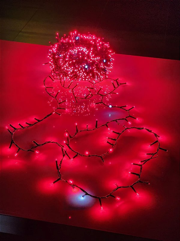 PISCA FESTÃO 900 LEDS 20 METROS VERMELHO COM STROBO BRANCO FRIO BIVOLT