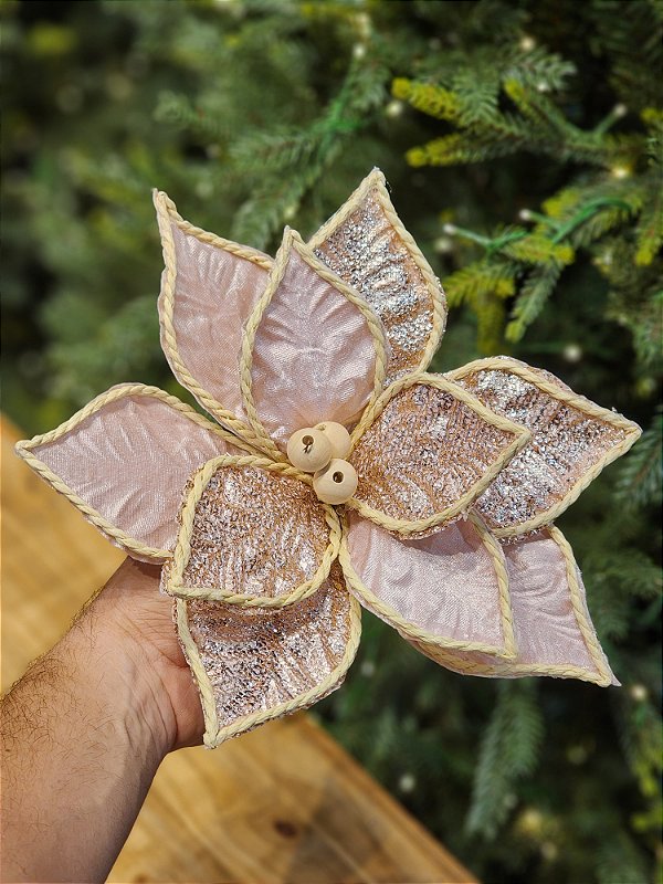 FLOR POINSETIA ROSÉ 28CM