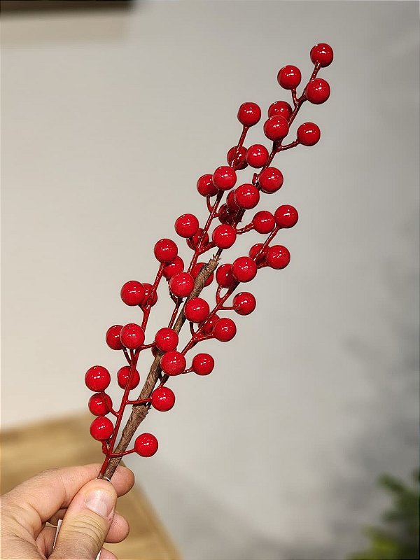 GALHO ARAMADO BERRY VERMELHO 44CM