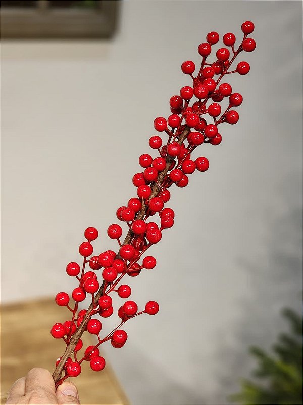GALHO ARAMADO BERRY VERMELHO 85CM