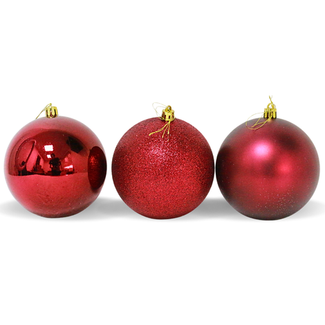 BOLA TRADICIONAL VERMELHO GRENÁ 10CM KIT COM 3 UNIDS - PRÉ VENDA 2025
