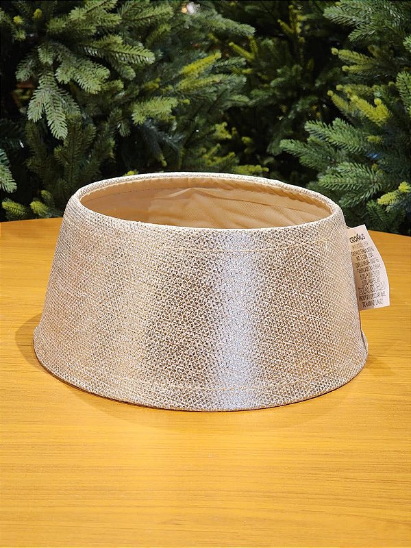 SAIA RÍGIDA PARA ÁRVORE DE NATAL TECIDO OURO 30CM
