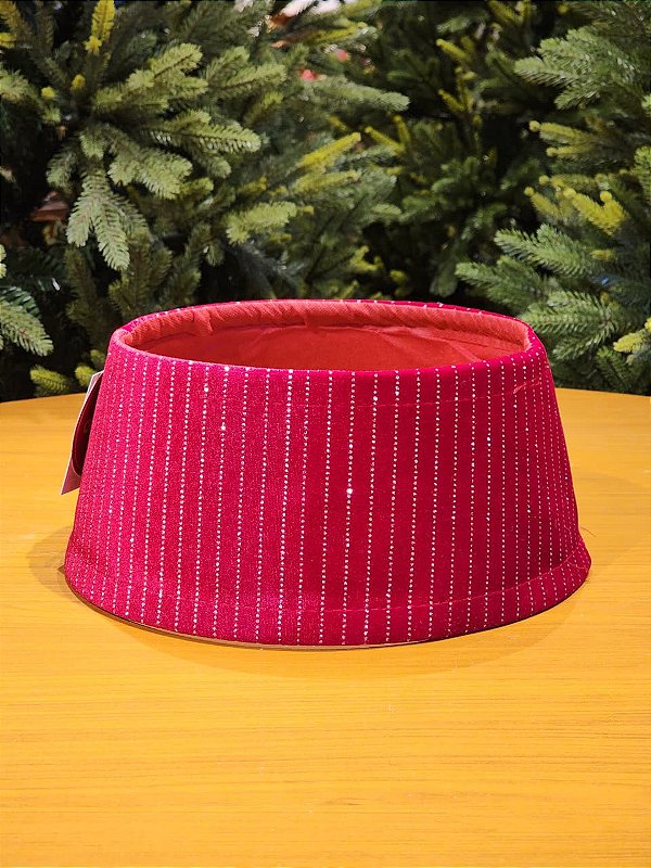 SAIA RÍGIDA PARA ÁRVORE DE NATAL VELUDO VERMELHO 30CM