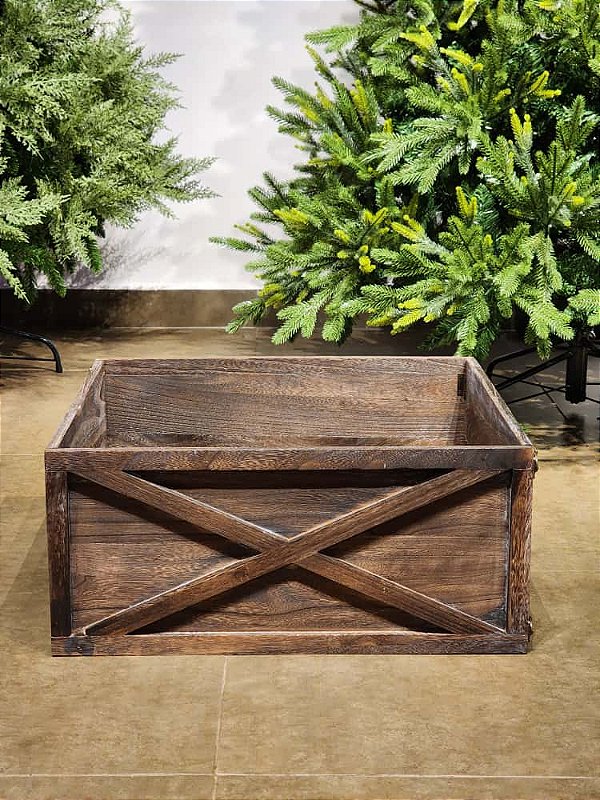 SAIA RÍGIDA PARA ÁRVORE DE NATAL MADEIRA RÚSTICA 68CM