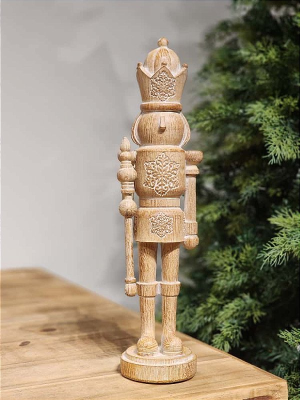 SOLDADO QUEBRA NOZES EM RESINA EFEITO MADEIRA 39CM