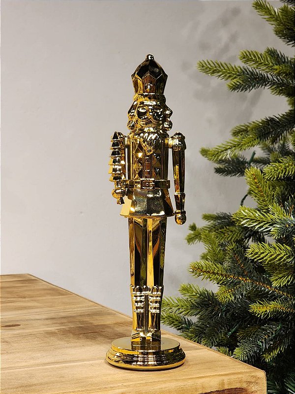 SOLDADO QUEBRA NOZES OURO DE ACRÍLICO  30CM