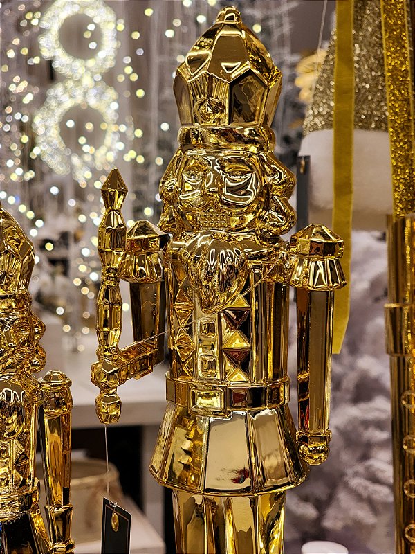 SOLDADO QUEBRA NOZES OURO DE ACRÍLICO 38CM - PRÉ VENDA 2025