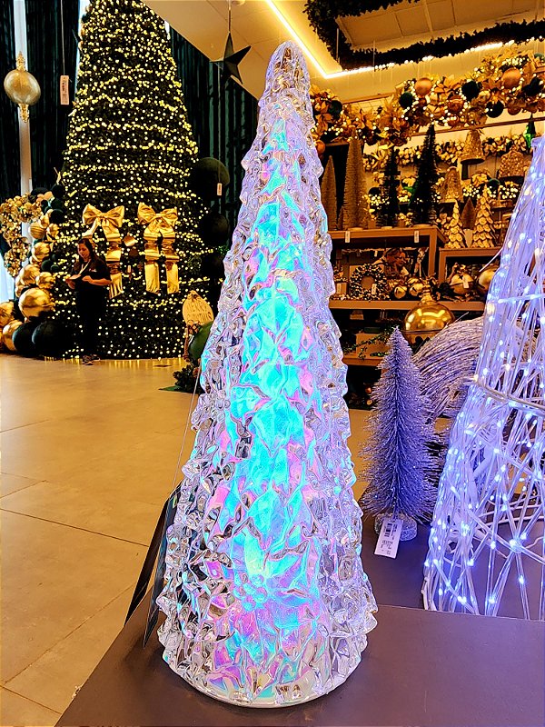 ÁRVORE DE ACRÍLICO IRIDESCENTE COM LED 32CM - PRÉ VENDA 2025