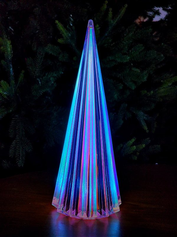 ÁRVORE EM ACRÍLICO IRIDESCENTE COM LED 35CM