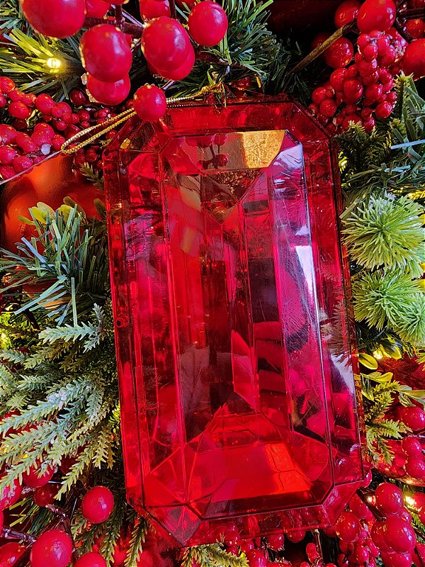 PENDENTE ORNAMENTO JOIA VERMELHA 24CM