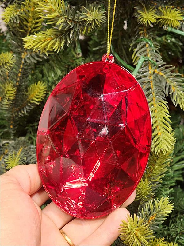 PENDENTE ORNAMENTO JOIA VERMELHA 13,5CM