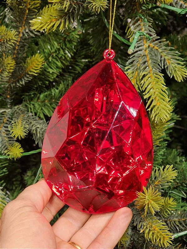 PENDENTE ORNAMENTO JOIA VERMELHA 15CM
