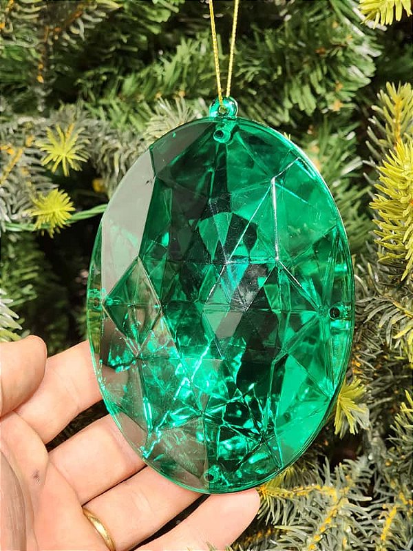 PENDENTE ORNAMENTO JOIA VERDE 13,5CM