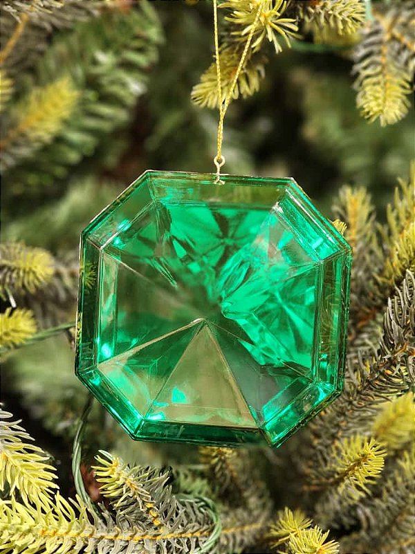 PENDENTE ORNAMENTO JOIA VERDE 10CM