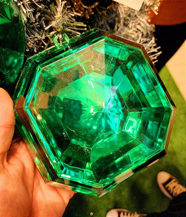 PENDENTE ORNAMENTO JOIA VERDE 16,5CM - PRÉ VENDA 2025