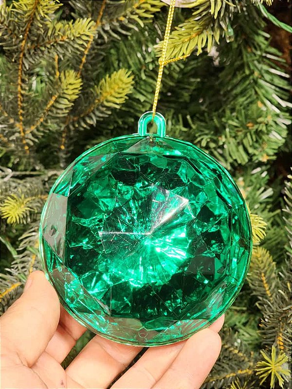 PENDENTE ORNAMENTO JOIA VERDE 10,5CM