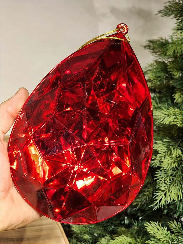 PENDENTE ORNAMENTO JOIA VERMELHA 23CM