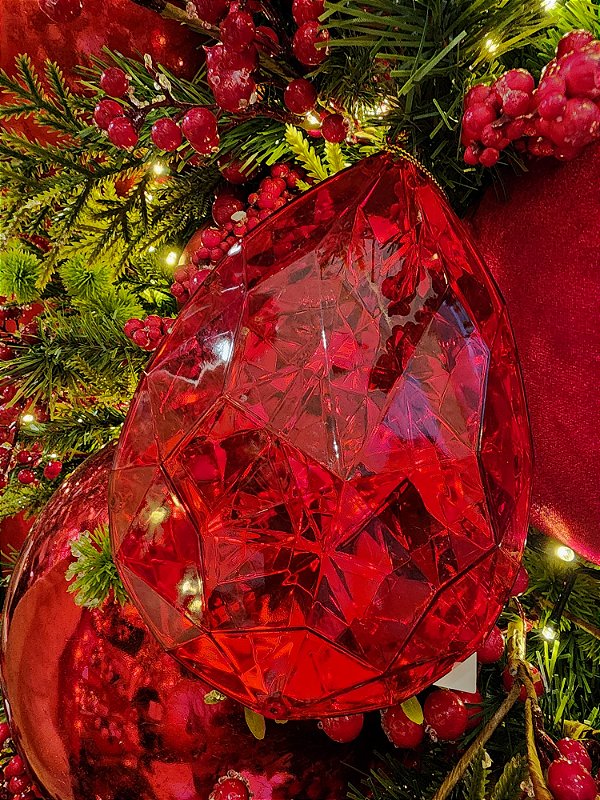 PENDENTE ORNAMENTO JOIA VERMELHA 23CM - PRÉ VENDA 2025