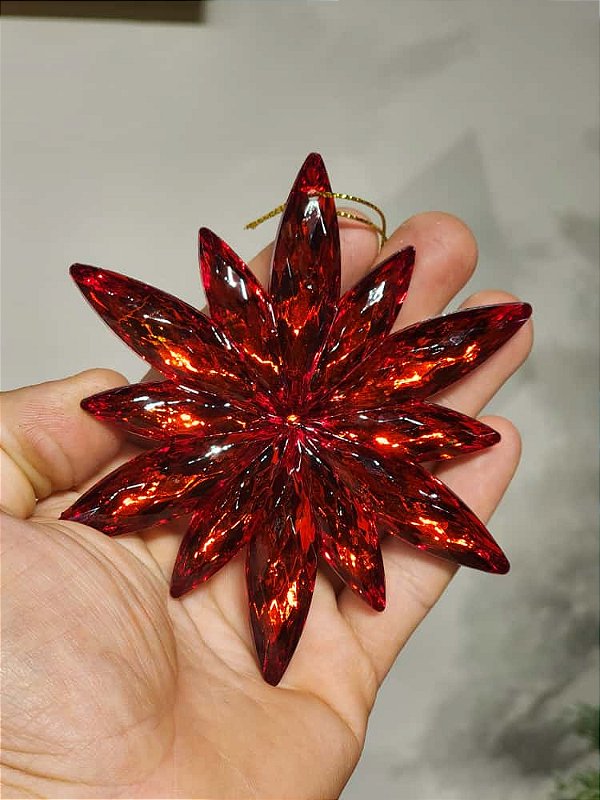 PENDENTE ORNAMENTO JOIA VERMELHO 11,2CM