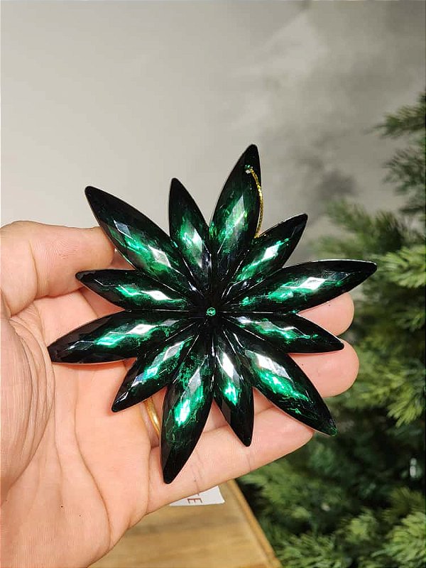 PENDENTE ORNAMENTO JOIA VERDE 11,2CM