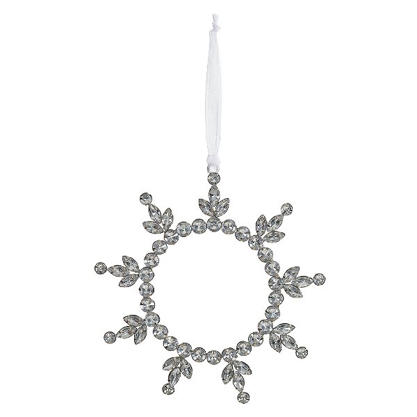 ORNAMENTO EM METAL FLOCO DE NEVE PRATA 16,5CM - PRÉ VENDA 2025