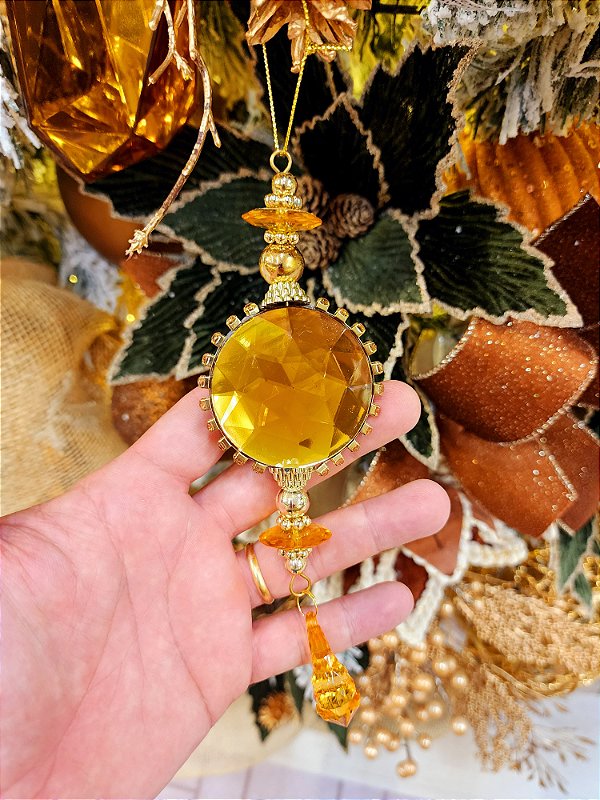 PENDENTE ORNAMENTO PINGENTE DOURADO 18CM - PRÉ VENDA 2025