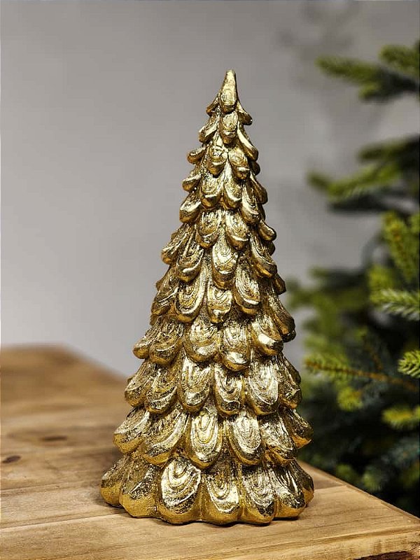 ÁRVORE DECORATIVA EM RESINA OURO